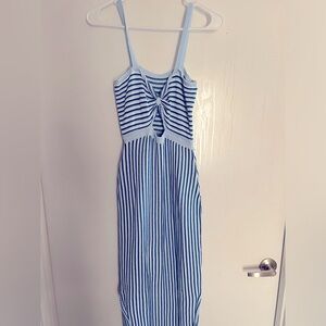 Blue and white dress